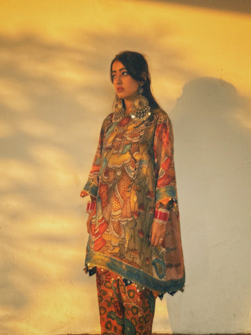Green Kalamkari Kurta Set