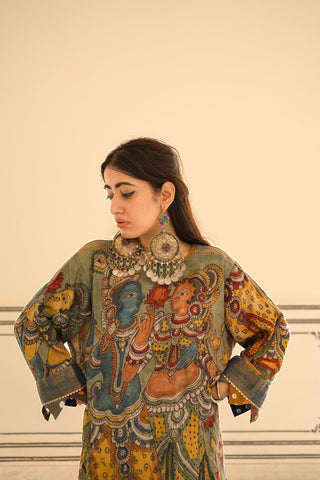 Green Kalamkari Kurta Set