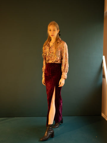 Hot Pink Velvet Skirt