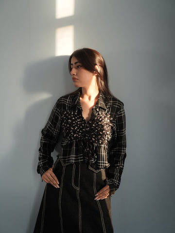 Check X Bandhani shirt