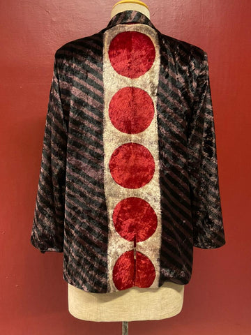 Brown Velvet Ajrakh Blazer