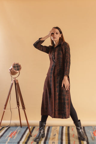 Leheriya Chocolate Brown Kurta