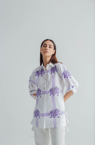 Purple Hathi Kurta