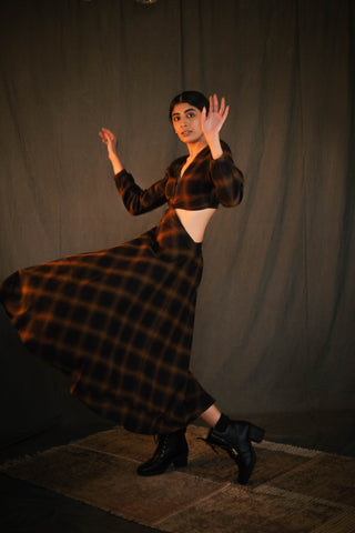 Cut out brown dress